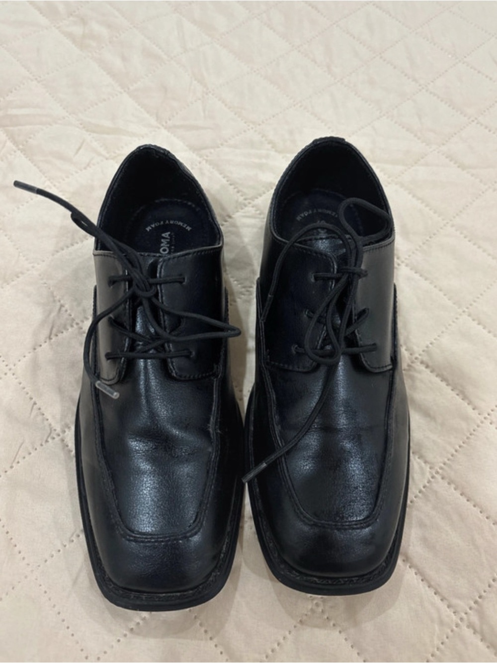 Kohl's Black boys Leather Lace-Up Derbys